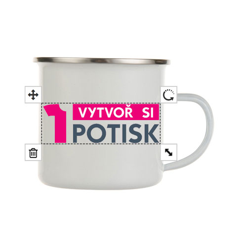 Plechový hrnček (plecháčik) 1 plecháčik potlač