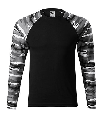 Tričko CAMOUFLAGE s dlhým rukávom UNISEX 1 Vojenské tričko camouflage s vlastnou potlačou