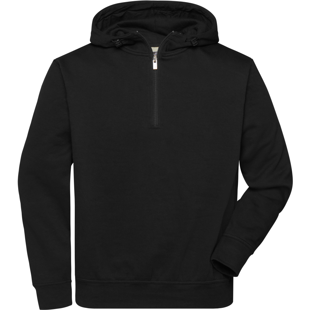 Pracovná mikina z bio bavlny, kapucňa, "1/4" zips Daiber | JN 839 1 Pracovná mikina z bio bavlny, kapucňa, "1/4" zips daiber | jn 839 s vlastnou potlačou