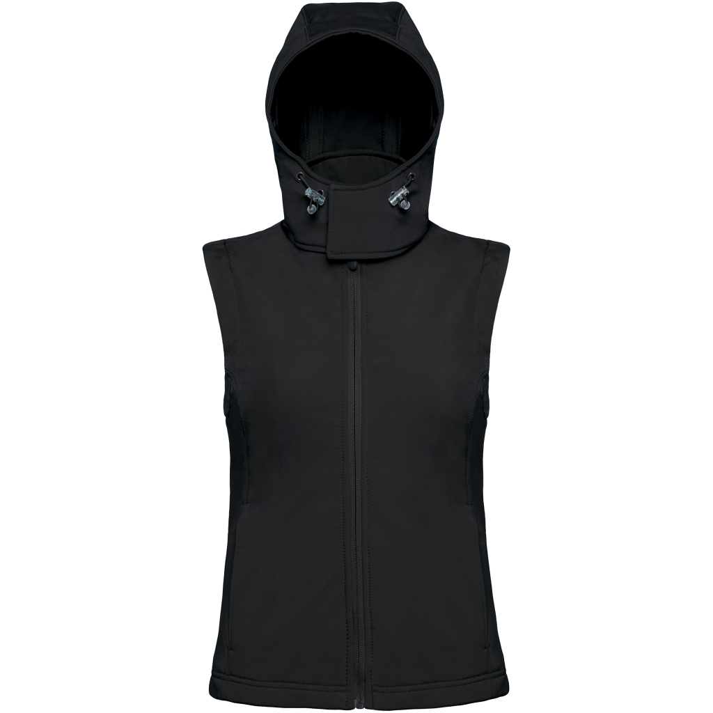 Dámska 3-vrstvová softshellová vesta B&C | Hooded Softshell Gilet /women 1 Dámska 3-vrstvová softshellová vesta b&c s vlastnou potlačou