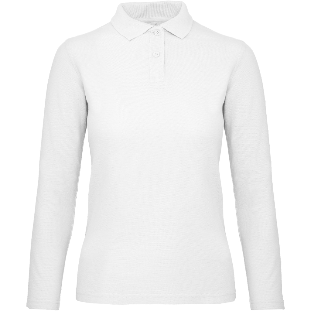 Dámske piké polo s dlhým rukávom B&C | ID.001 LSL /women 1 Dámske piké polo s dlhým rukávom b&c s vlastnou potlačou