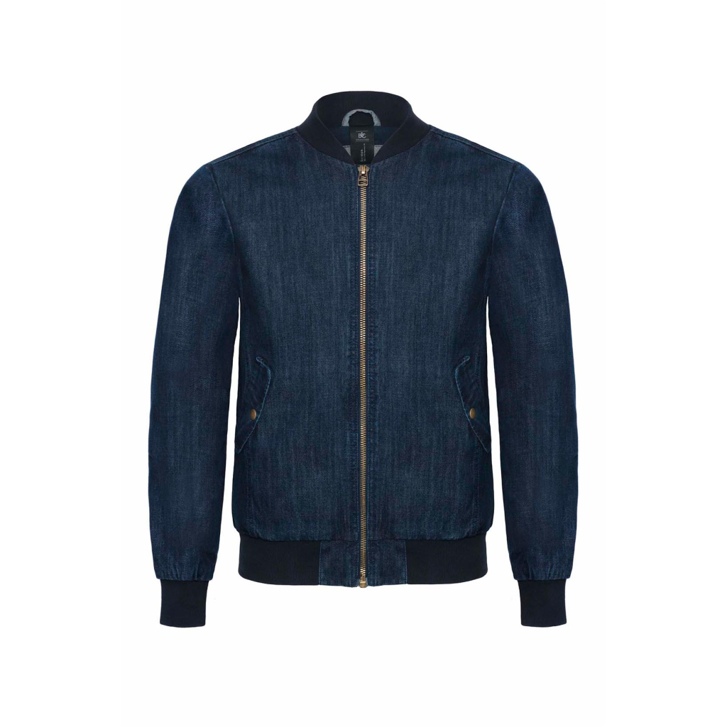 Pánska denim bunda "Bomber" B&C | DNM Supremacy /men 1 Pánska denim bunda "bomber" b&c s vlastnou potlačou