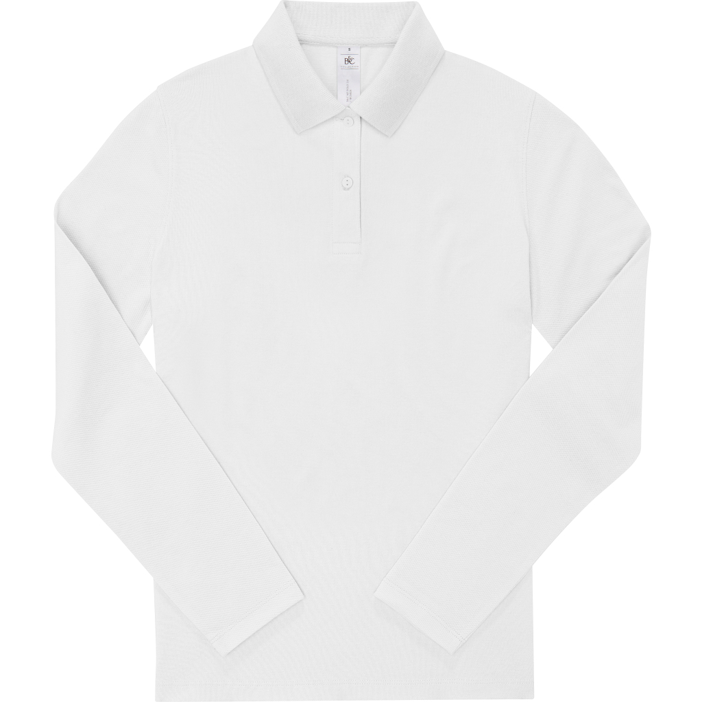 Dámske piqué polo z ťažkej bavlny s dlhým rukávom B&C | My Polo 210 LSL /women 1 Dámske piqué polo z ťažkej bavlny s dlhým rukávom b&c s vlastnou potlačou