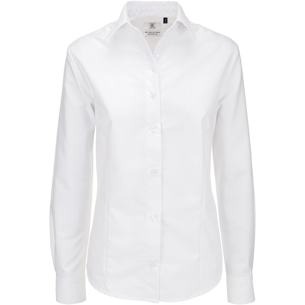 Blúzka Oxford s dlhým rukávom B&C | Oxford LSL /women 1 Blúzka oxford s dlhým rukávom b&c s vlastnou potlačou