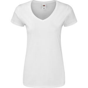 Dámske tričko s výstrihom do v f.o.l. | lady-fit iconic 150 v-neck t s vlastnou potlačou