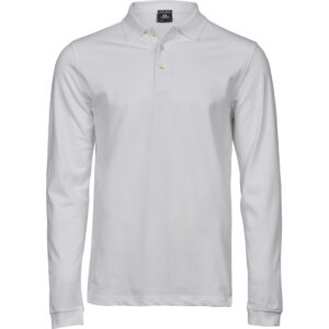 Pánske elastické piqué polo s dlhým rukávom tee jays | tj 1406 s vlastnou potlačou