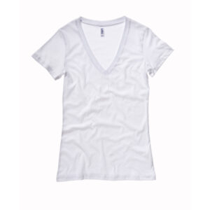 Dámske tričko jersey deep s výstrihom do v bella + canvas | 6035 s vlastnou potlačou