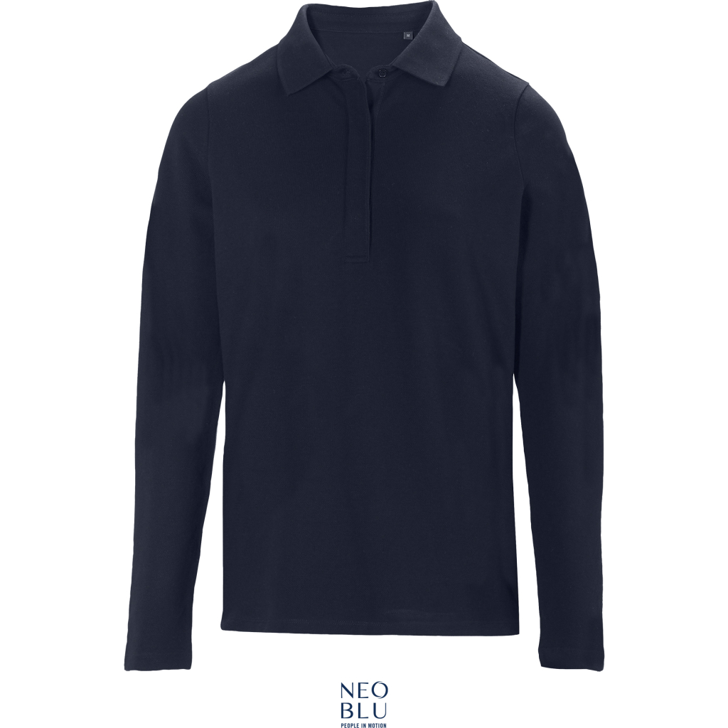 Dámske piqué polo z ťažkej bavlny s dlhým rukávom NEOBLU | Owen LSL Women 1 Dámske piqué polo z ťažkej bavlny s dlhým rukávom neoblu s vlastnou potlačou