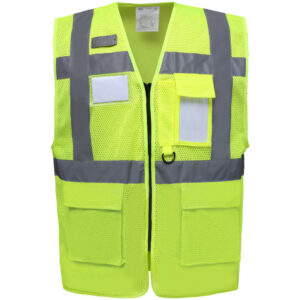 Hi-vis sieťovaná bezpečnostná vesta yoko | hvw 820 s vlastnou potlačou