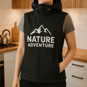Dámska 3-vrstvová softshellová vesta B&C | Hooded Softshell Gilet /women 3 Dámska 3-vrstvová softshellová vesta B&C | Hooded Softshell Gilet /women – Obrázok 3