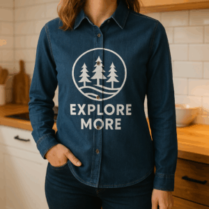 Denim keprová blúzka s dlhým rukávom B&C | DNM Vision /women 2 Denim keprová blúzka s dlhým rukávom B&C | DNM Vision /women – Obrázok 2
