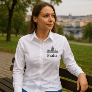 Blúzka zo zmesového popelínu s dlhým rukávom B&C | Smart LSL /women 3 Blúzka zo zmesového popelínu s dlhým rukávom B&C | Smart LSL /women – Obrázok 3