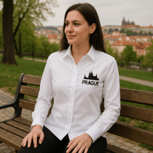 Keprová blúzka s dlhým rukávom B&C | Sharp LSL /women 3 Keprová blúzka s dlhým rukávom B&C | Sharp LSL /women – Obrázok 3