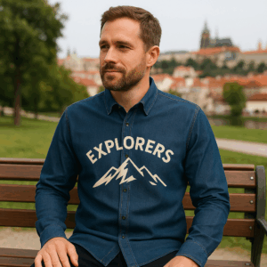 Denim keprová košeľa s dlhým rukávom B&C | DNM Vision /men 3 Denim keprová košeľa s dlhým rukávom B&C | DNM Vision /men – Obrázok 3