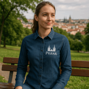 Denim keprová blúzka s dlhým rukávom B&C | DNM Vision /women 3 Denim keprová blúzka s dlhým rukávom B&C | DNM Vision /women – Obrázok 3