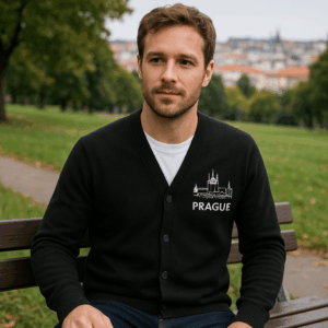 Pánsky pletený cardigan s výstrihom do V Russell | 715M 3 Pánsky pletený cardigan s výstrihom do V Russell | 715M – Obrázok 3