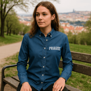 Denim keprová blúzka s dlhým rukávom Tee Jays | TJ 4003 3 Denim keprová blúzka s dlhým rukávom Tee Jays | TJ 4003 – Obrázok 3
