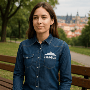 Denimová blúzka s dlhým rukávom Kariban | K 518 3 Denimová blúzka s dlhým rukávom Kariban | K 518 – Obrázok 3