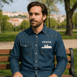 Denim košeľa s dlhým rukávom Kariban | K 519 3 Denim košeľa s dlhým rukávom Kariban | K 519 – Obrázok 3
