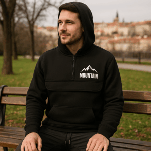 Mikina s kapucňou a 1/4 zipsom Build your Brand | BY 098 3 Mikina s kapucňou a 1/4 zipsom Build your Brand | BY 098 – Obrázok 3