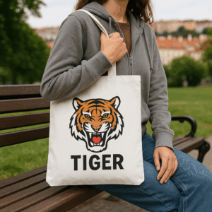 Taška s dlhým uškom "Tiger" z ťažkej bavlny Neutral | T 90003 3 Taška s dlhým uškom "Tiger" z ťažkej bavlny Neutral | T 90003 – Obrázok 3